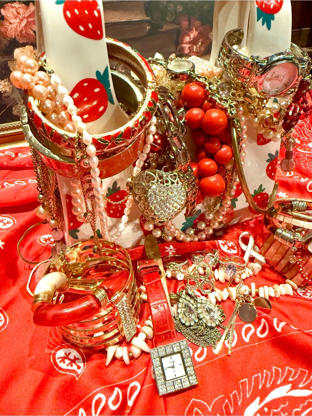 Straberry Dreams Jewelry Jar Purse Vase - Picture 5 of 6